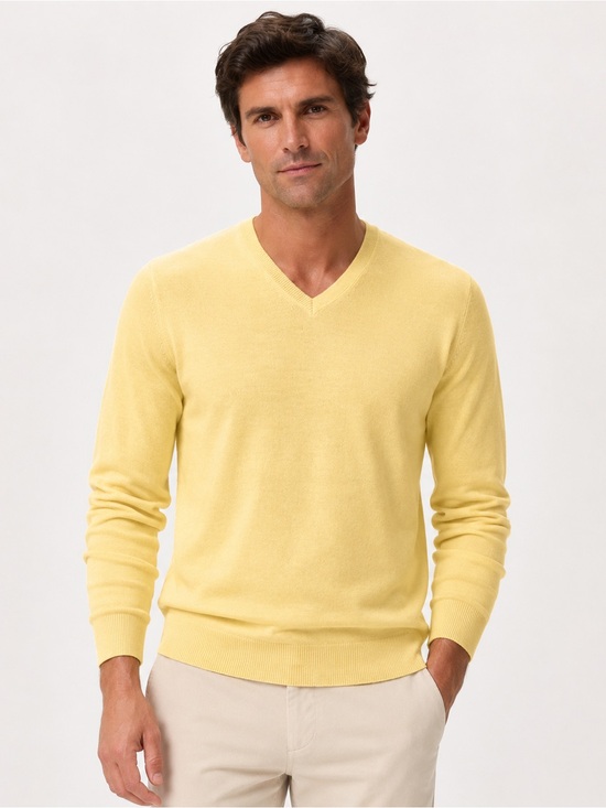 Robert Bruce Other - Vtg Robert Bruce Men's Lightweight V-Neck Sweater in Soft Yellow large